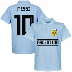 Argentinien Team Messi 10 Polo Shirt - Hellblau