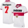 Copa VFB Stuttgart Home No. 7 Retro Trikot 1977-1978 (Retro Filz-Spielerbeflockung)