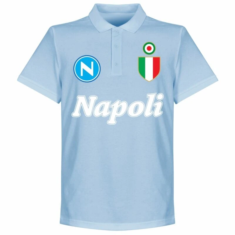 Neapel Team Maradona 10 Polo Shirt - Hallblau 3 Neapel Team Maradona 10 Polo Shirt - Hallblau – Bild 3