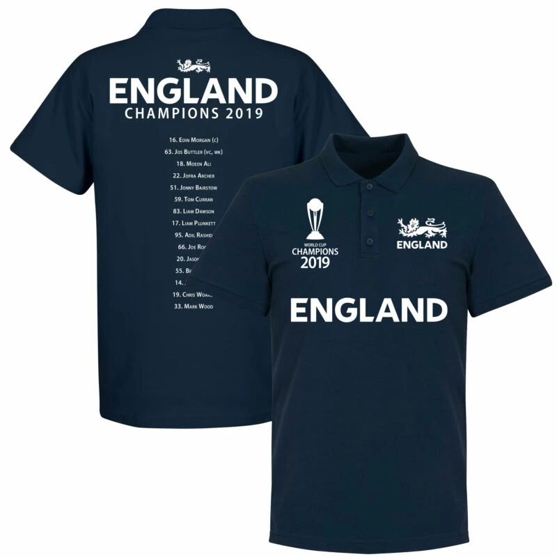 England Cricket World Cup Winners Squad Polo Shirt - Navy 1 England Cricket World Cup Winners Squad Polo Shirt - Navy