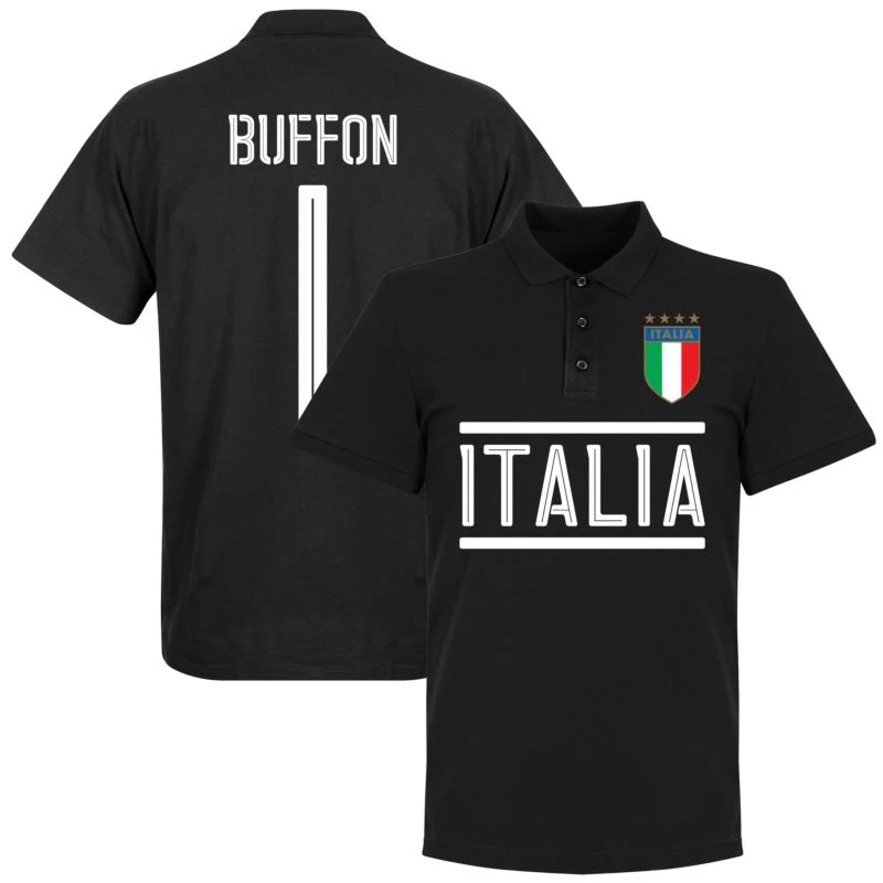 Italien Buffon 1 Team Polo Shirt - Schwarz 1 Italien Buffon 1 Team Polo Shirt - Schwarz