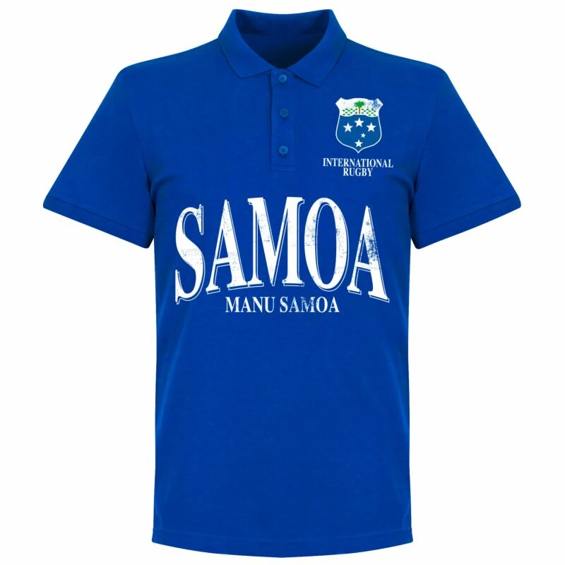 Samoa Rugby Polo Shirt - Blau 1 Samoa Rugby Polo Shirt - Blau