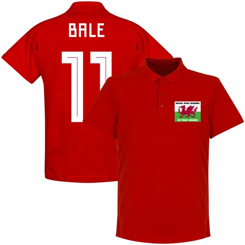 Wales, Golf, Madrid, In That Order Bale 11 Polo Shirt - Rot 1 Wales, Golf, Madrid, In That Order Bale 11 Polo Shirt - Rot