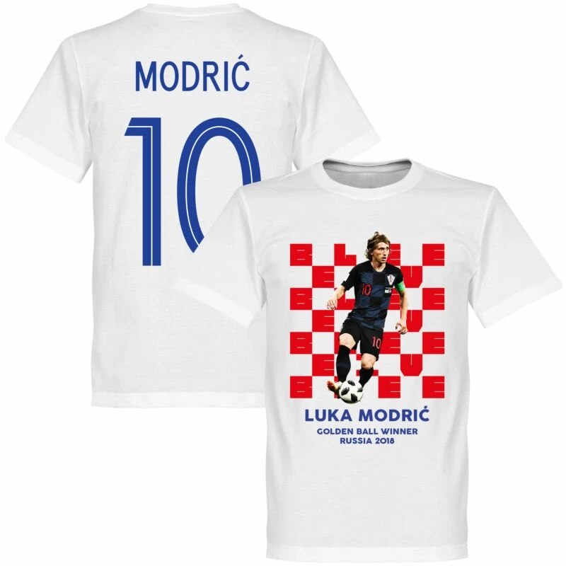 Kroatien Modric 10 2018 Golden Ball Winner T-Shirt - Weiß 1 Kroatien Modric 10 2018 Golden Ball Winner T-Shirt - Weiß