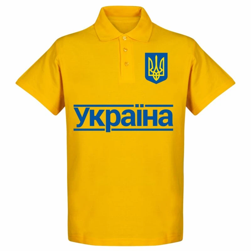 Ukraine Team Polo Shirt - Gelb 1 Ukraine Team Polo Shirt - Gelb
