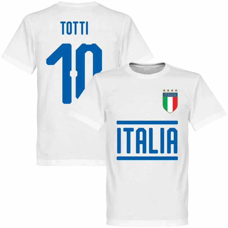 Italien Totti 10 Team T-Shirt - Weiß 1 Italien Totti 10 Team T-Shirt - Weiß