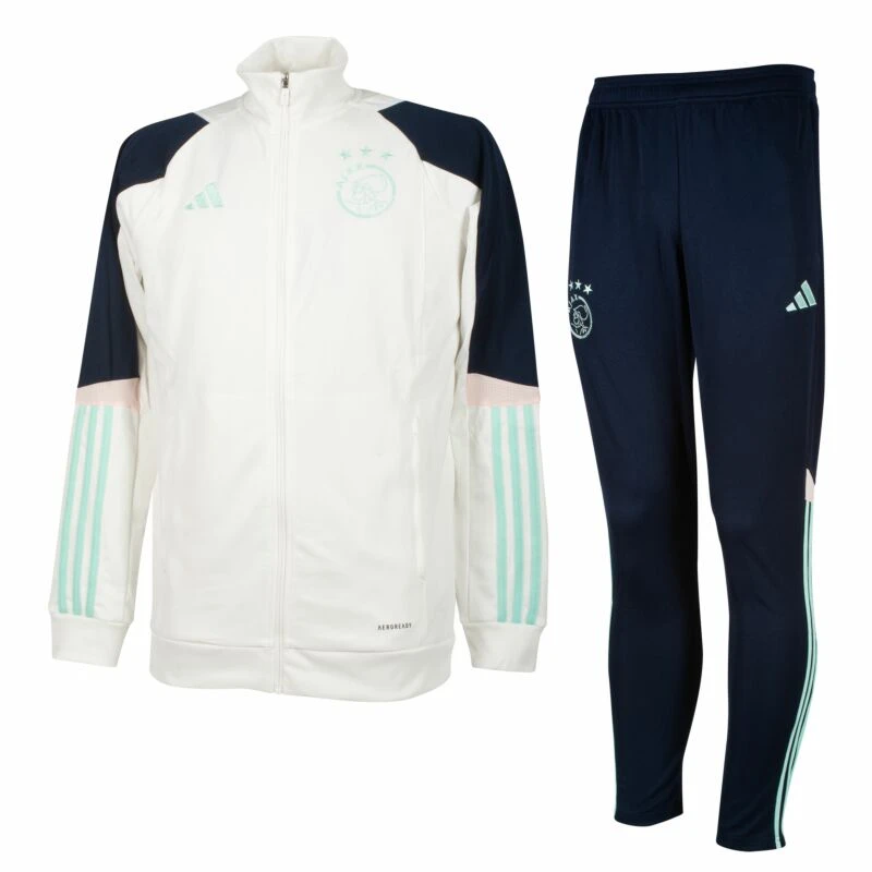 Adidas Ajax Presentation Trainingsanzug - Weiß/marine 2023-2024 1 Adidas Ajax Presentation Trainingsanzug - Weiß/marine 2023-2024