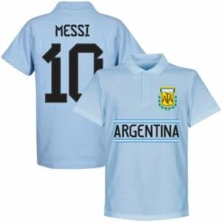 Argentinien Messi 10 Team Polo Shirt - Himmelblau