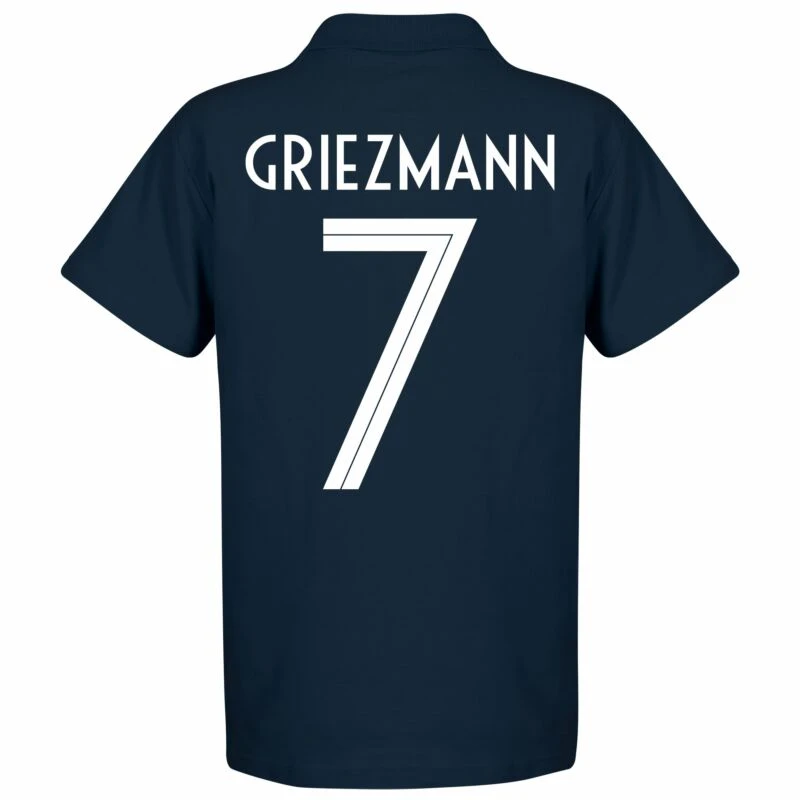 Frankreich Griezmann 7 Team Polo Shirt - Navy 2 Frankreich Griezmann 7 Team Polo Shirt - Navy – Bild 2