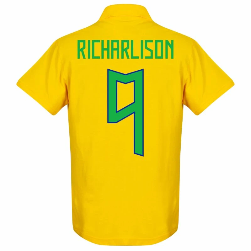 Brasilien Richarlison 9 Team Polo Shirt - Gelb 2 Brasilien Richarlison 9 Team Polo Shirt - Gelb – Bild 2