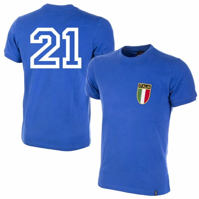 Copa Italien Home Nr.21 Retro Trikot 1970 (Retro Filz-Spielerbeflockung) 1 Copa Italien Home Nr.21 Retro Trikot 1970 (Retro Filz-Spielerbeflockung)