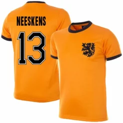 Copa Holland Home Neeskens 13 Retro Trikot WM 1978 (Retro Filz-Spielerbeflockung)