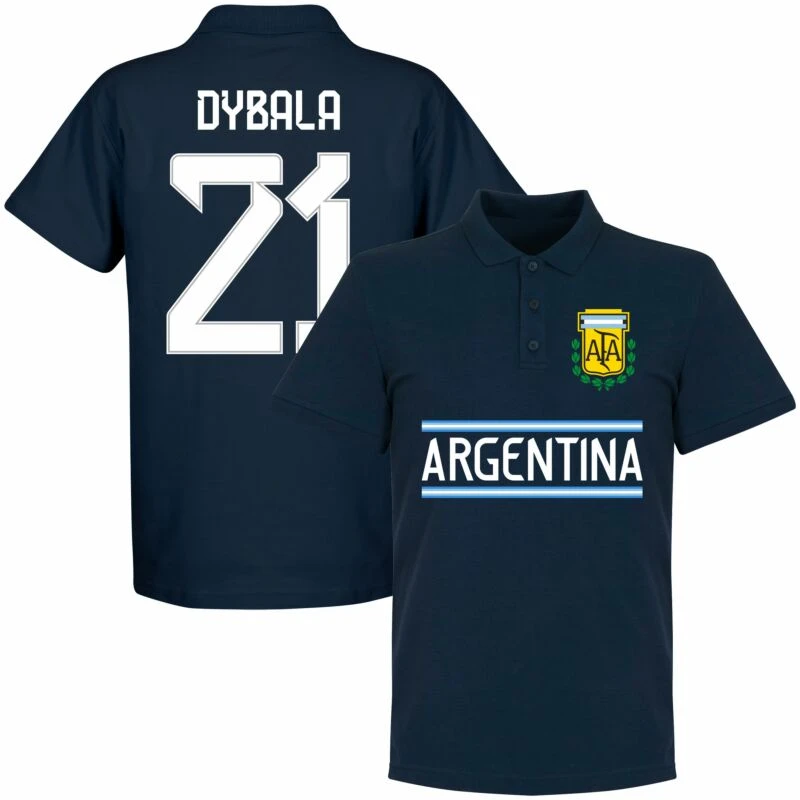 Argentinien Dybala 21 Team Polo Shirt - Marine 1 Argentinien Dybala 21 Team Polo Shirt - Marine