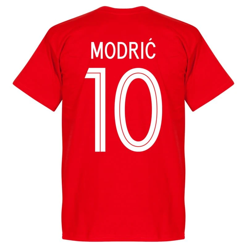 Kroatien Modric 10 Team T-Shirt - Rot 2 Kroatien Modric 10 Team T-Shirt - Rot – Bild 2