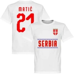 Serbien Matic 21 Team T-Shirt - Weiß