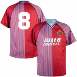 Score Draw Aston Villa Home No.8 - Aspinall Retro Trikot 1988-1989 (Retro Filz-Spielerbeflockung)