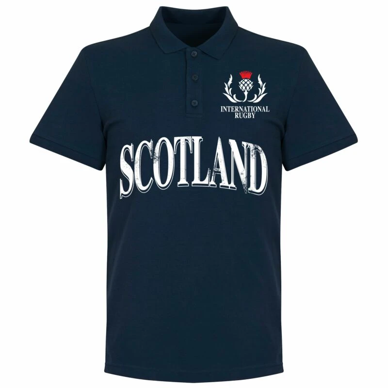Schottland Rugby Polo Shirt - Navy 1 Schottland Rugby Polo Shirt - Navy