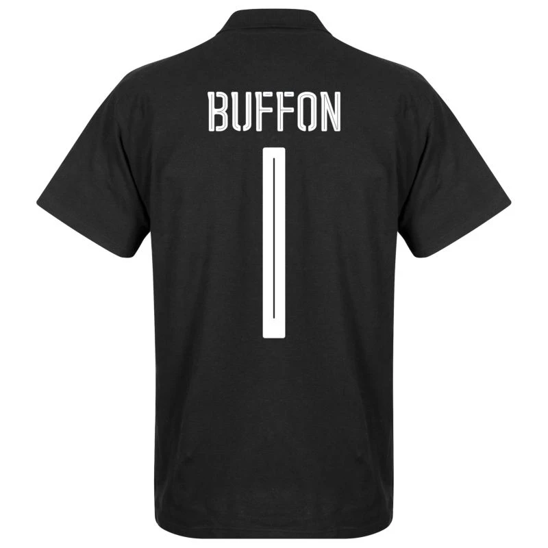 Italien Buffon 1 Team Polo Shirt - Schwarz 2 Italien Buffon 1 Team Polo Shirt - Schwarz – Bild 2