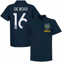 Boca CABJ Crest De Rossi 16 Polo Shirt - Navy (19-20 Style Back Print)