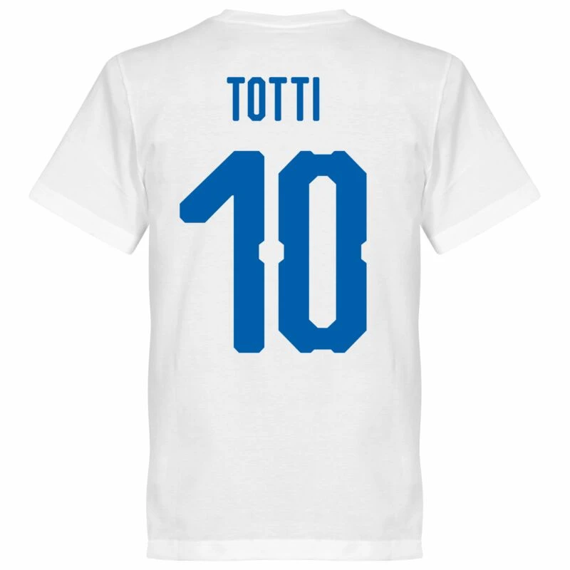 Italien Totti 10 Team T-Shirt - Weiß 2 Italien Totti 10 Team T-Shirt - Weiß – Bild 2
