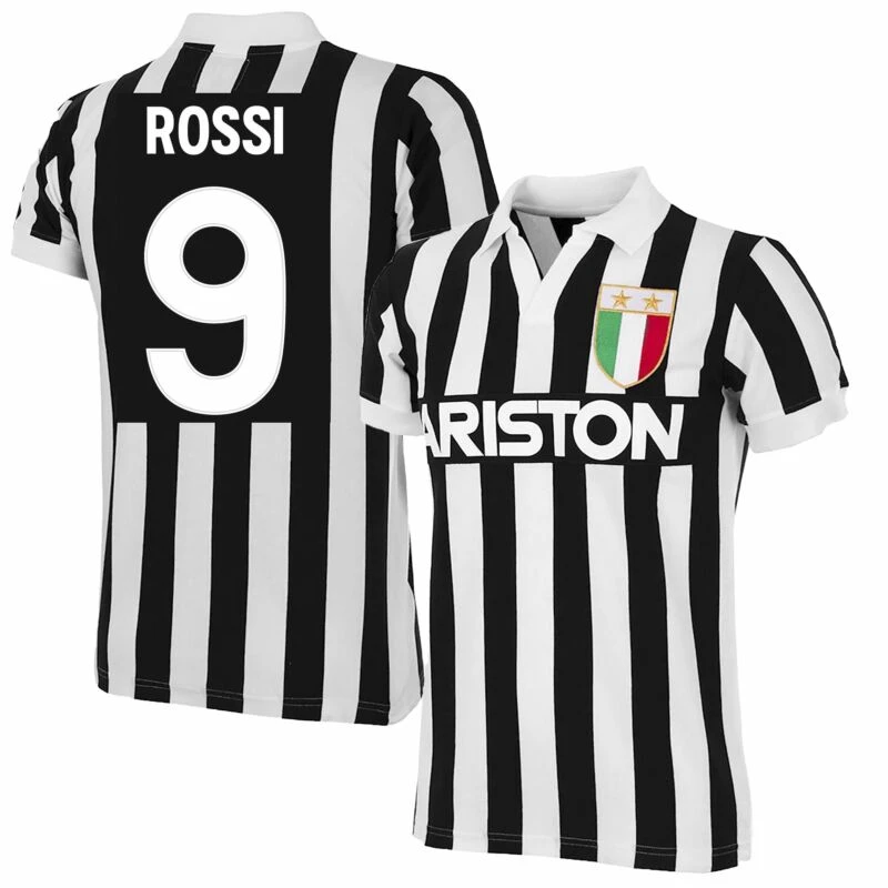 Copa 84-85 Juventus Rossi 9 Home Retro Trikot 1 Copa 84-85 Juventus Rossi 9 Home Retro Trikot