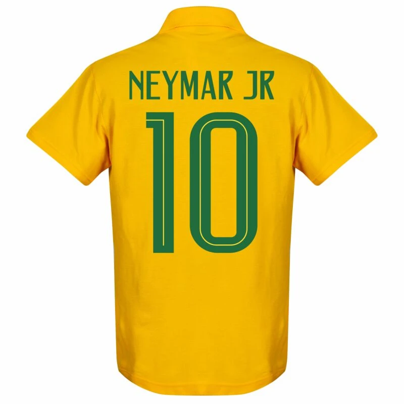 Brasilien Team Neymar 10 Polo Shirt - Gelb 2 Brasilien Team Neymar 10 Polo Shirt - Gelb – Bild 2