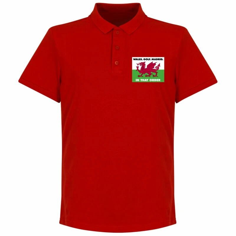 Wales, Golf, Madrid, In That Order Bale 11 Polo Shirt - Rot 3 Wales, Golf, Madrid, In That Order Bale 11 Polo Shirt - Rot – Bild 3