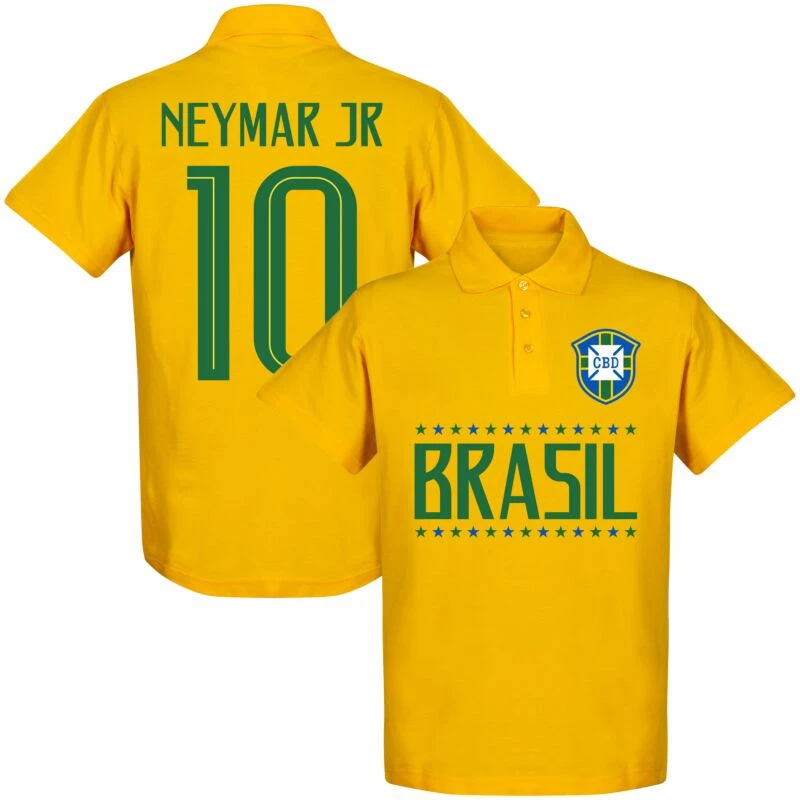 Brasilien Team Neymar 10 Polo Shirt - Gelb 1 Brasilien Team Neymar 10 Polo Shirt - Gelb