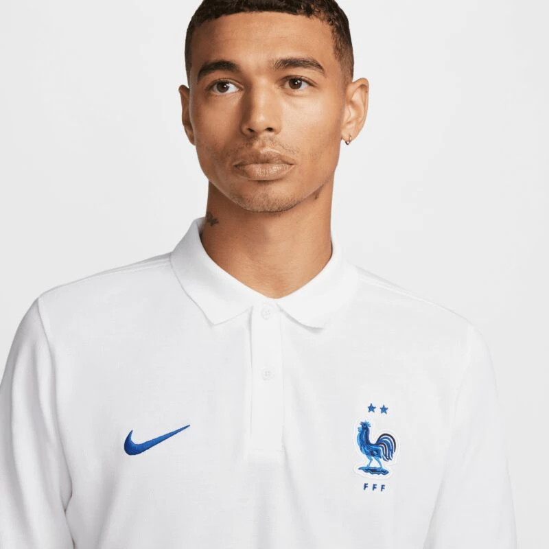 Nike Frankreich NSW Crest Pique Polo - Weiß 2022-2023 3 Nike Frankreich NSW Crest Pique Polo - Weiß 2022-2023 – Bild 3