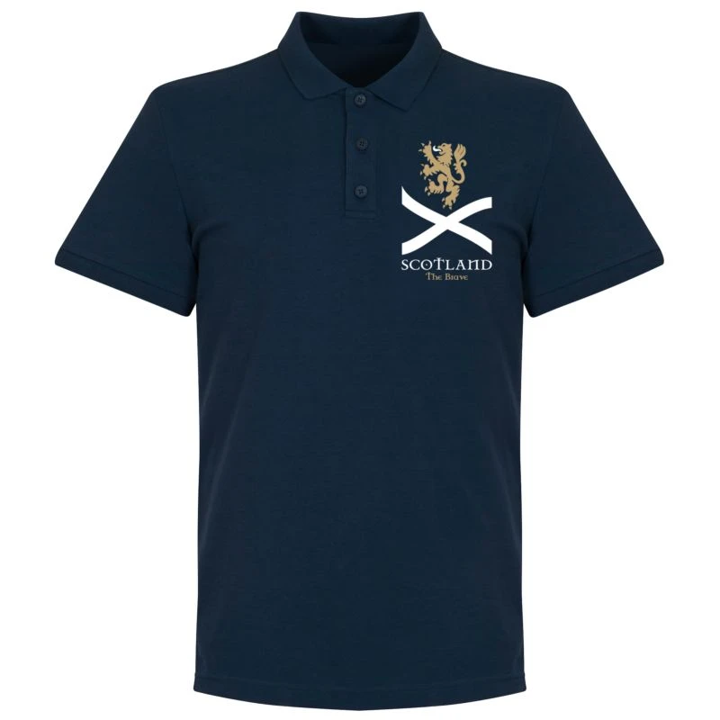 Schottland The Brave Polo Shirt - Navy 2 Schottland The Brave Polo Shirt - Navy – Bild 2