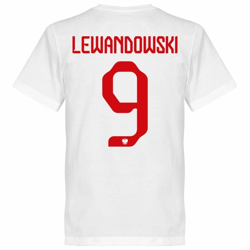 Polen Team Lewandowski 9 BOYS T-shirt - Weiß 2 Polen Team Lewandowski 9 BOYS T-shirt - Weiß – Bild 2