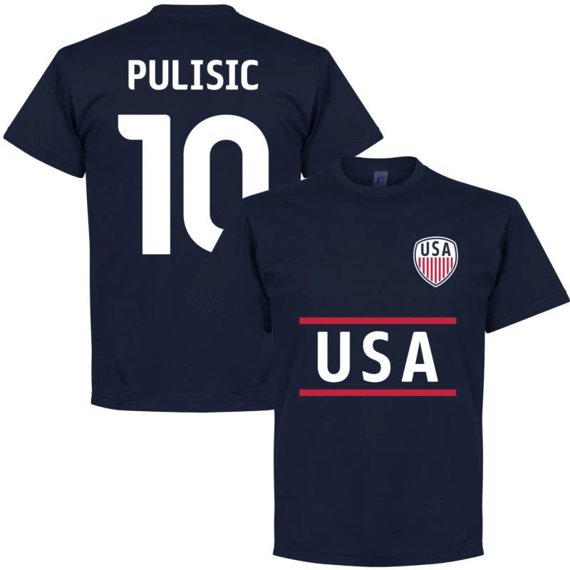 USA Pulisic 10 Team T-Shirt - Navy 1 USA Pulisic 10 Team T-Shirt - Navy