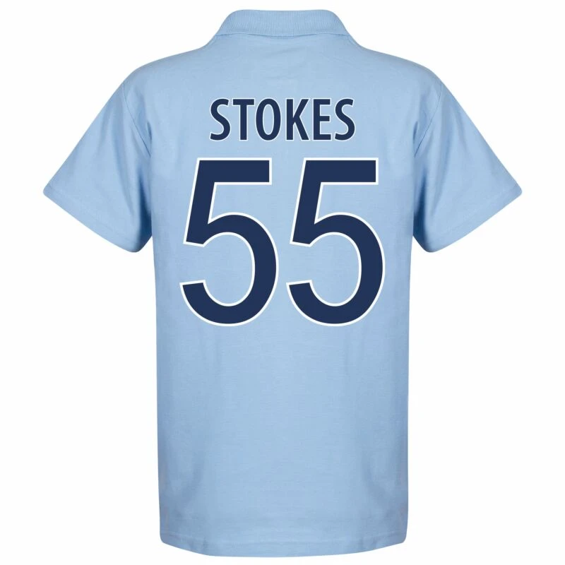 England Kricket Weltmeister Stokes 55 Polo Shirt - Hellblau 2 England Kricket Weltmeister Stokes 55 Polo Shirt - Hellblau – Bild 2
