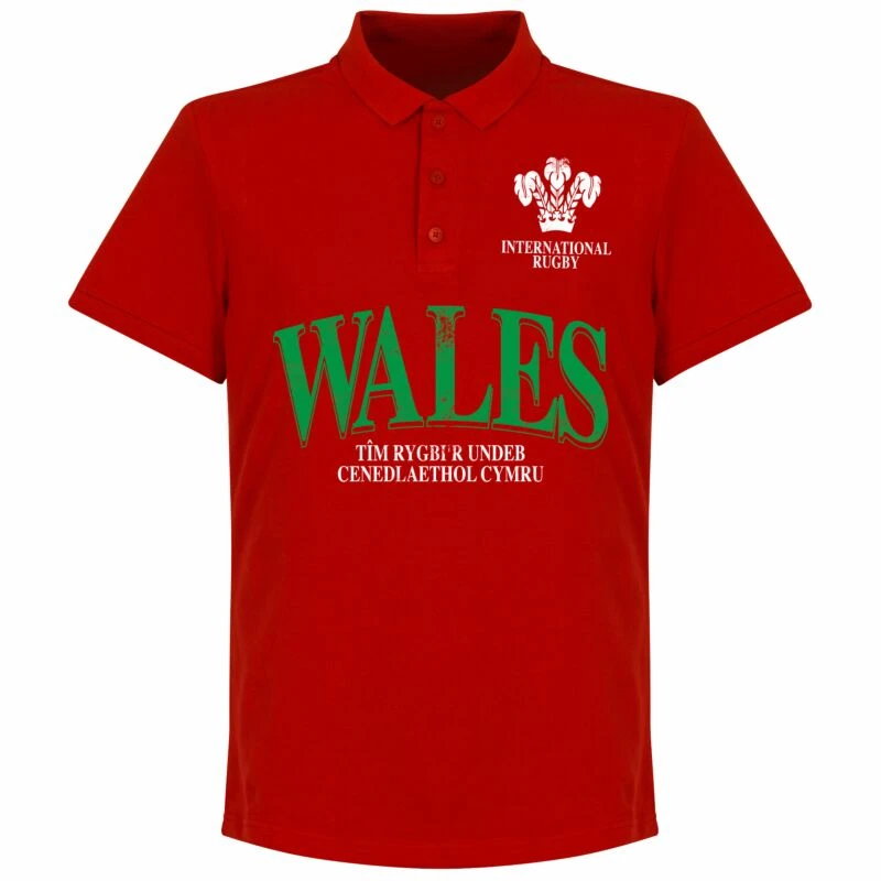 Wales Rugby Polo Shirt - Rot 1 Wales Rugby Polo Shirt - Rot