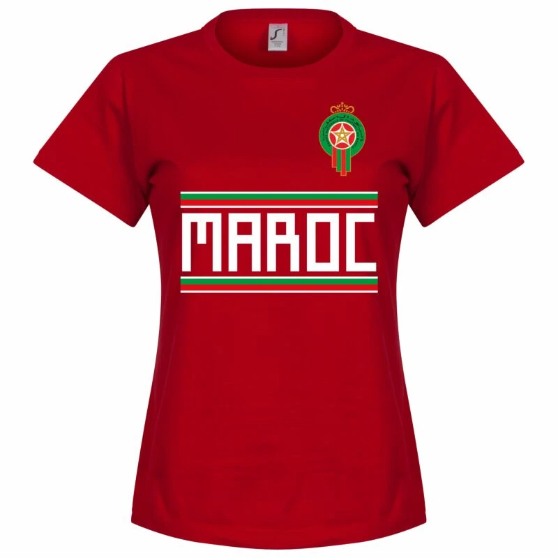 Marokko Team Frauen T-Shirt - Rot 1 Marokko Team Frauen T-Shirt - Rot