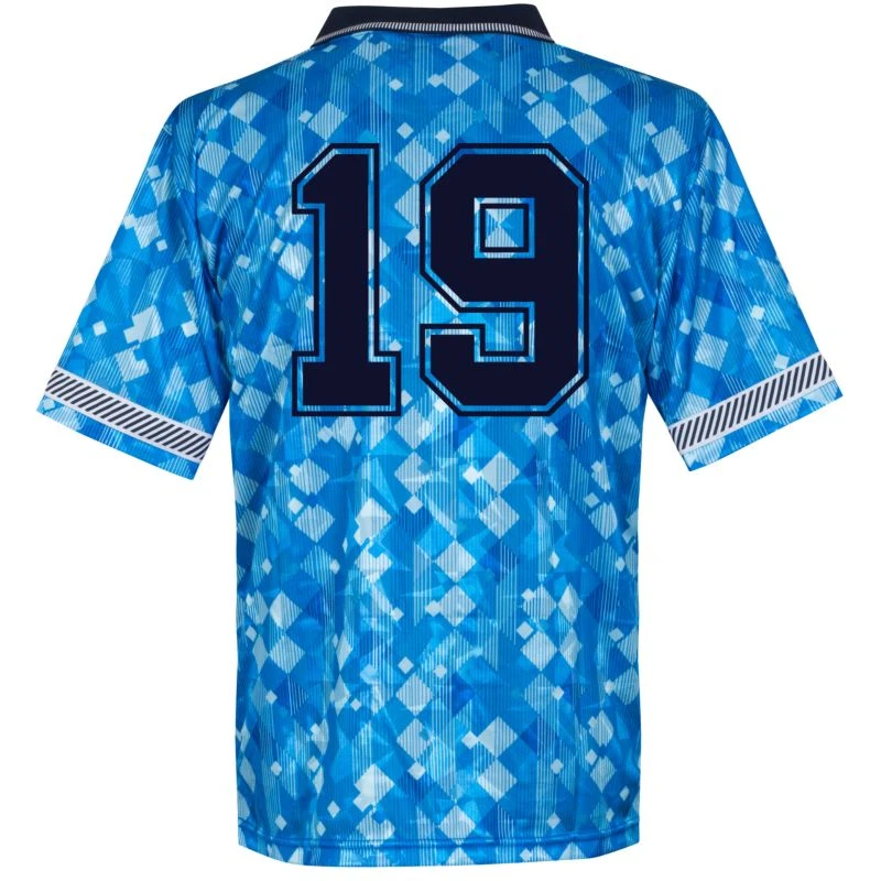 Score Draw England 3. Nr.19 Retro Trikot WM 1990 (Retro Filz-Spielerbeflockung) 2 Score Draw England 3. Nr.19 Retro Trikot WM 1990 (Retro Filz-Spielerbeflockung) – Bild 2