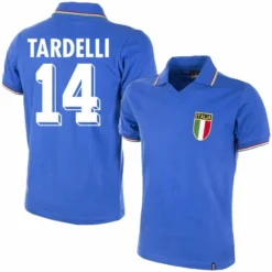 Copa Italien Home Tardelli 14 Retro Trikot WM 1982 (Retro Filz-Spielerbeflockung)